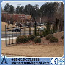 Hot Sale black powder coated steel slope Fence With Spear Tops slope fence for sale